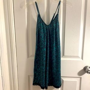 ModCloth Breakfast for Dinner Green Flowered Nightgown, Size Small